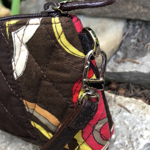 Vera Bradley Wristlet-Brown-Cloth-EUC-8x4 - Picture 6 of 14
